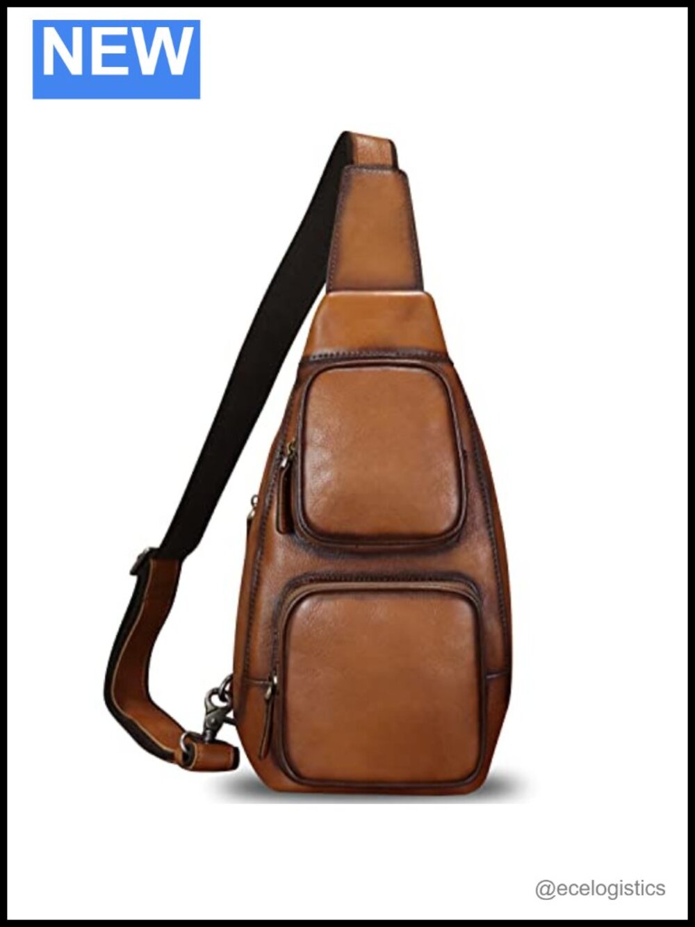 Genuine Leather Sling Bag Crossbody Anti-theft Hiking Backpack Daypack